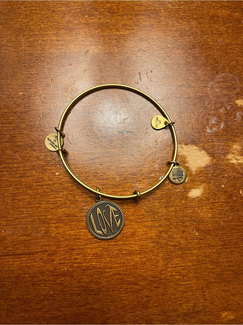 Alex & Ani Gold Love Bangle